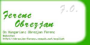 ferenc obrezjan business card